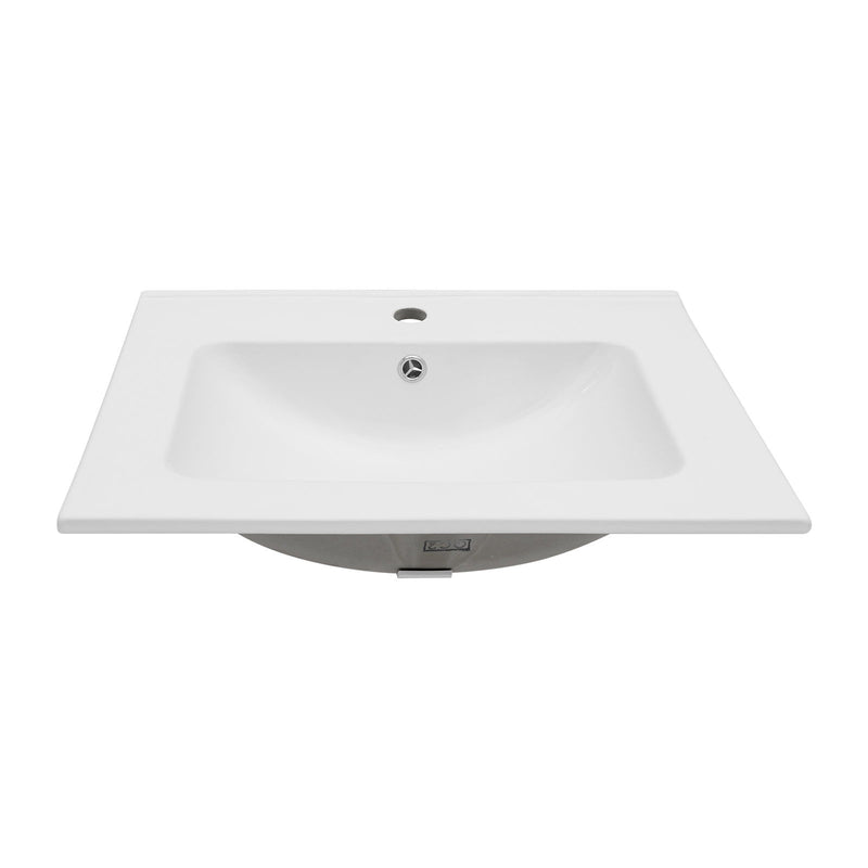 Modern Rectangular Vanity Top With Overflow For Bathroom