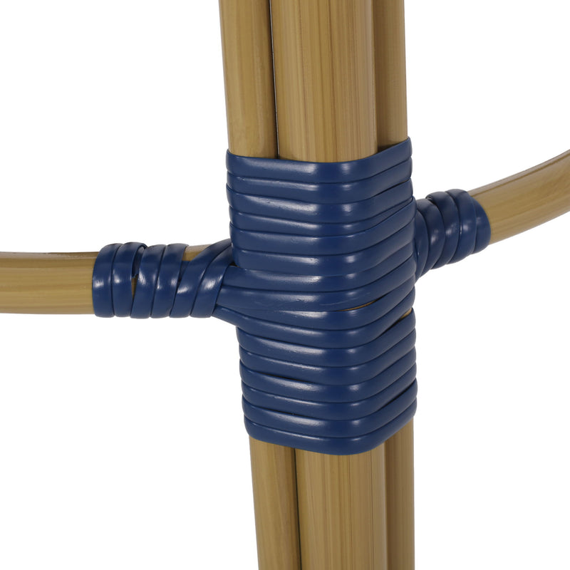 Outdoor Rattan And Aluminum French Barstools (Set of 2)