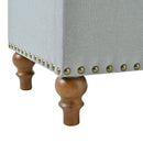 Upholstered Ottoman With Storage And Rivet Trim