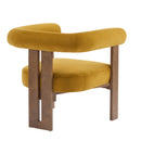 Modern Upholstered Round Arm Accent Chair With Velvet Upholstery