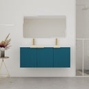 Contemporary Wall Mounted Bathroom Vanity With Resin Double Sink