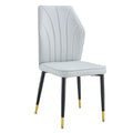 4 Modern Dining Chairs With Stylish Patterned Backrest And Metal Legs