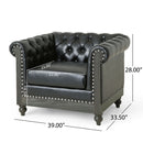 Luminex - Tufted Upholstered Club Chair With Nailhead Accents And Scrolled Tuxedo Arms