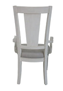 Katia - Arm Chair (Set of 2) - Light Gray Linen & Weathered White