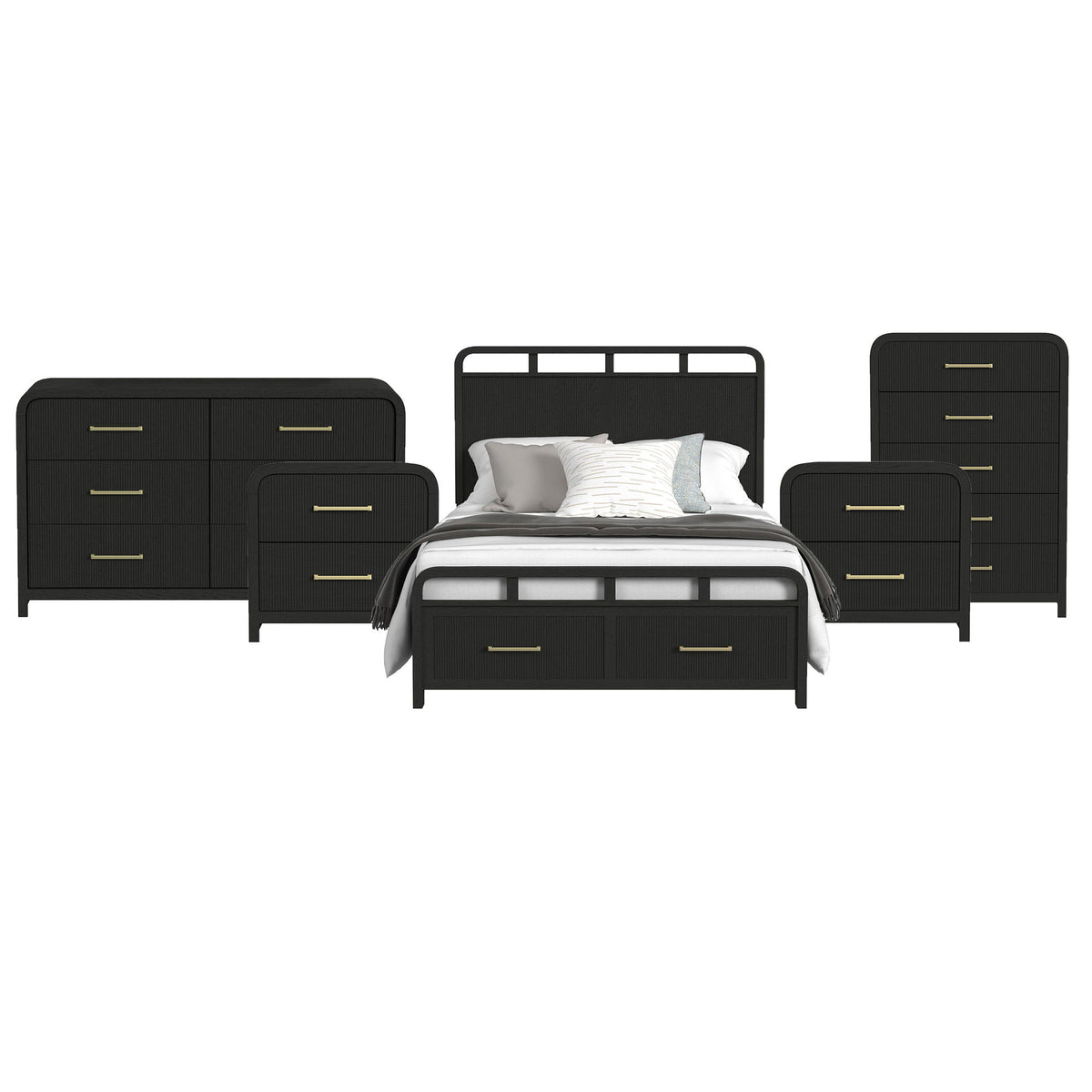 Ridgemont Storage Bedroom Set in Black by Elements International, view 31