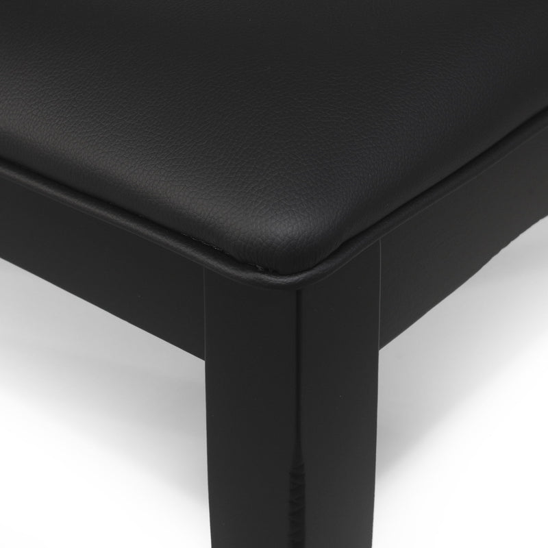 Farmhouse Style Dining Chair With Upholstered Seating - Black