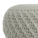Nisi - Round Knitted Outdoor / Indoor Pouf - Light Gray