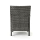 Outdoor Rattan Dining Chair With Straight Legs And Sloped Arms
