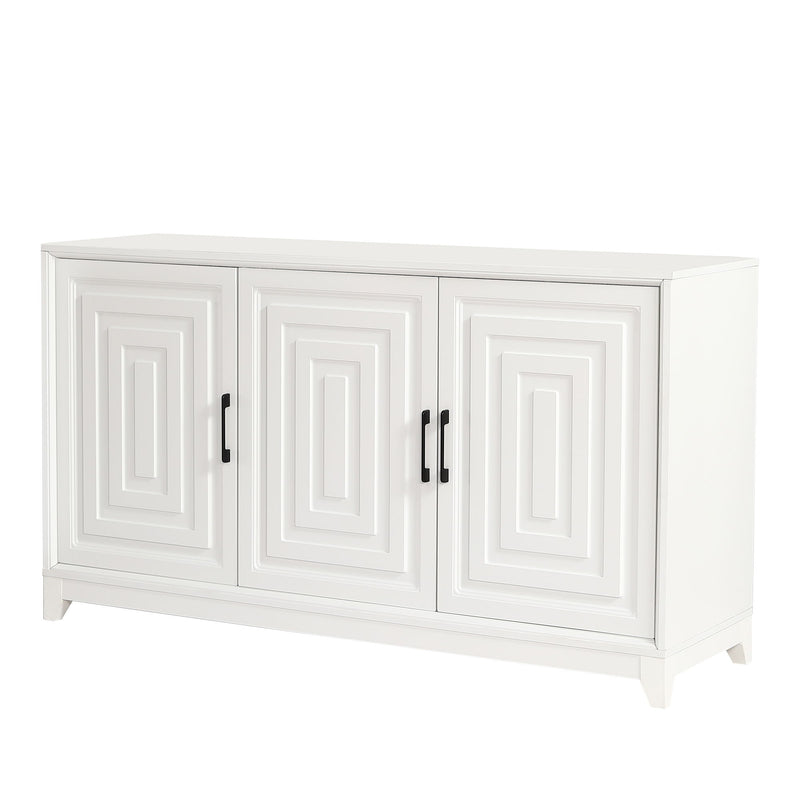 TV Stand For TVs Up To 65", Modern Entertainment Center Media Console Cabinet With 2 Spacious Storage Space