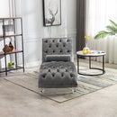 Velvet Chaise Lounge Indoor, Button Tufted Upholstered Chaise Lounge Chair With Pillow