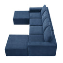 Modular U Shaped Sectional With Ottomans, Luxury Cloud Floor Couch With Deep Seat Fully Compressed Upholstered Sofa