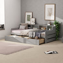Twin Size Wooden Day Bed with 3 Trawers for Guest Room, Small Bedroom, Study Room, Gray