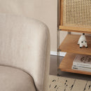 Modern Low Back Accent Upholstered Armless Living Room Chairs, Round Feet