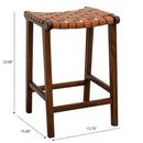 James - Mid-Century Modern Genuine Leather Counter Stool