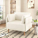 Modern Upholstered Accent Chair With Soft Cushions, Sleek Armrest Design