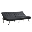 Contemporary Wood Frame Sofa Bed With Stainless Legs - Black