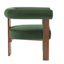 Modern Upholstered Round Arm Accent Chair With Velvet Upholstery