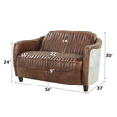 Brancaster - Loveseat - Retro Brown Top Grain Leather & Aluminum - Atlantic Fine Furniture Inc