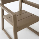 5 Piece Outdoor Dining Set For 4, Weather Resistant Patio Table With Umbrella Hole And 4 Armrest Chairs Garden Furniture For Backyard - Wood