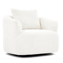 360° Swivel Barrel Sofa Chair With Throw Pillow, Chenille Upholstered Accent Chair