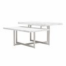 Brielle - Coffee Table, 2 Tiered Design - White Marble