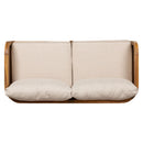 Kirkby - Bohemian Outdoor Patio Cushioned Sofa Weatherproof 56.25In - Teak / Beige