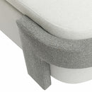 Large Versatile Storage Ottoman Bench: Spacious, Durable, Stylish - White / Light Gray