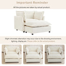 Modern Cozy Upholstered Armchair Sofa With Movable Ottoman