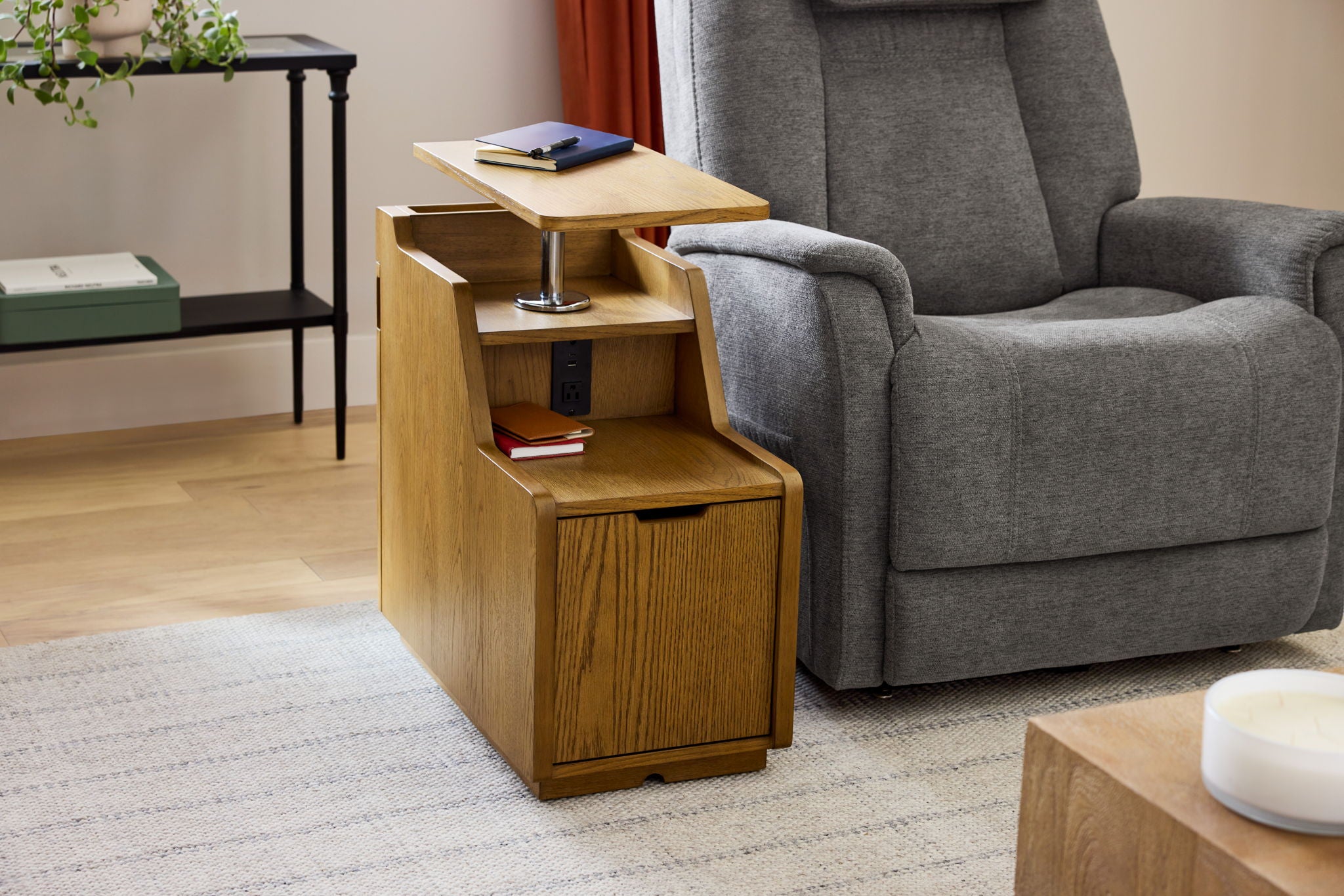 Sidekick - Smart Side Table - Light Brown