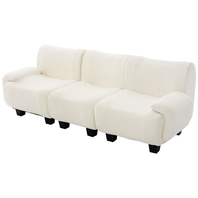 3 Seater Sofa Couch With Curved Armrests