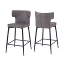 Modern Bar Stools With Upholstery And Metal Footrest (Set of 2)