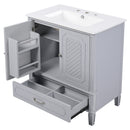 Vintage Style Bathroom Vanity With Sink, Multi Functional Storage, Soft-Closing Door