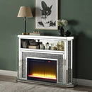 Noralie - 51" Fireplace With LED - Mirrored & Faux Diamonds