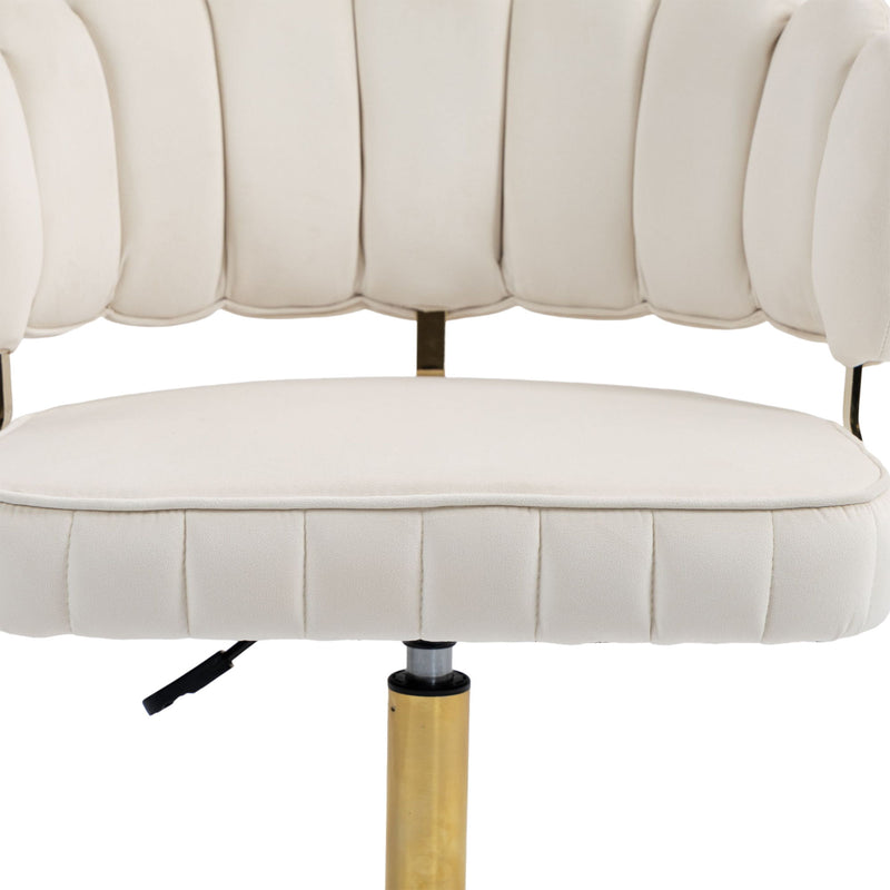 Modern Velvet Home Office Desk Chair With Adjustable Height And Swivel Wheels