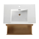 Wall Mounted Bathroom Vanity With Resin Sink And Soft Close Drawer In Imitative - Imitative Oak