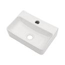 Ceramic Rectangle Wall Mount Bathroom Sink With Single Faucet Hole