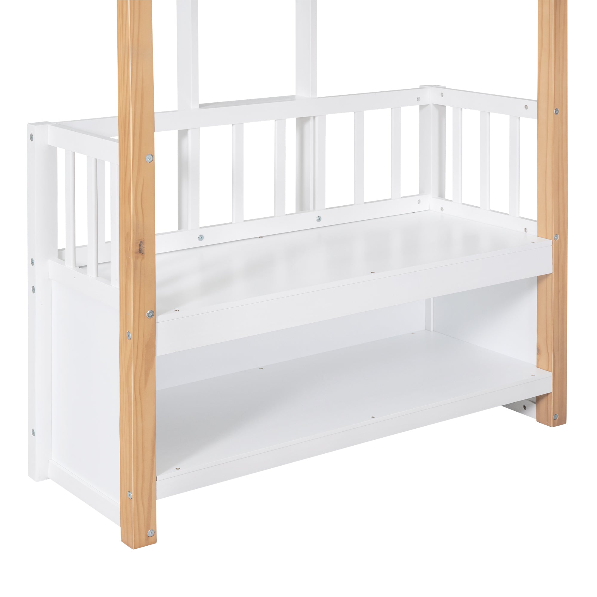 Wood Twin Size Loft Bed with 2 Seats and a Ladder, White - Atlantic Fine Furniture Melbourne FL