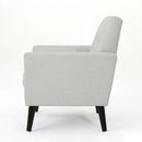 Radiantize - Upholstered Fabric Club Chair With Square-Off Back And Button Tufted