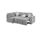 Convertible Sectional L-Shaped Sofa With Dual Pull-Out Sleepers, Flip-Top Table, USB Ports, Cup Holder & Storage