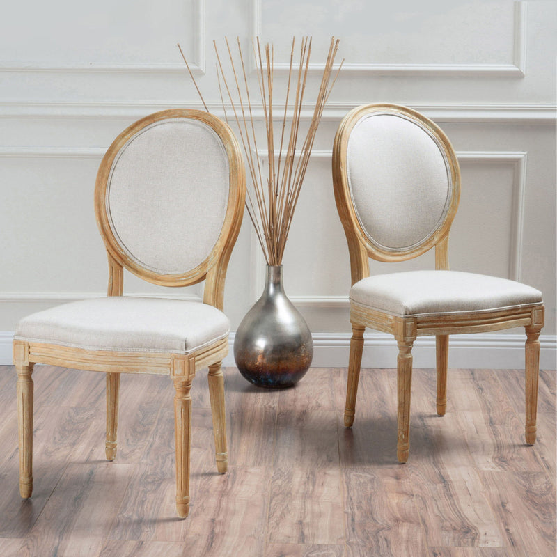 French Country Inspired Dining Chair With Iconic Round Backrest