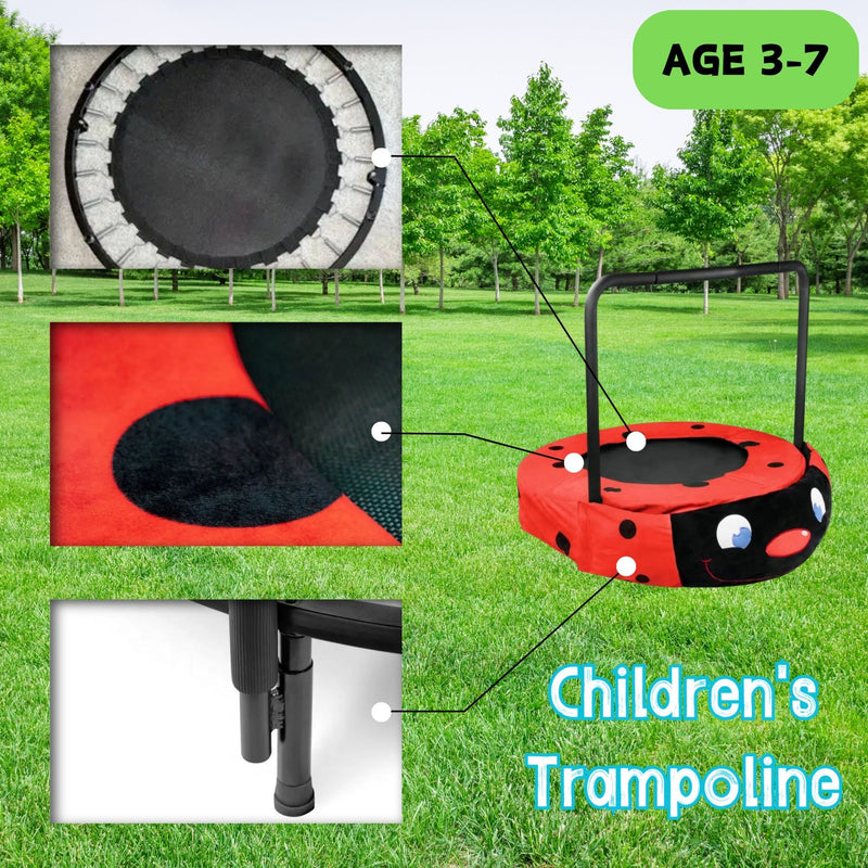 Children's Trampoline Happy Expression Outdoor / Indoor Dual Use, Foldable Iron Tube