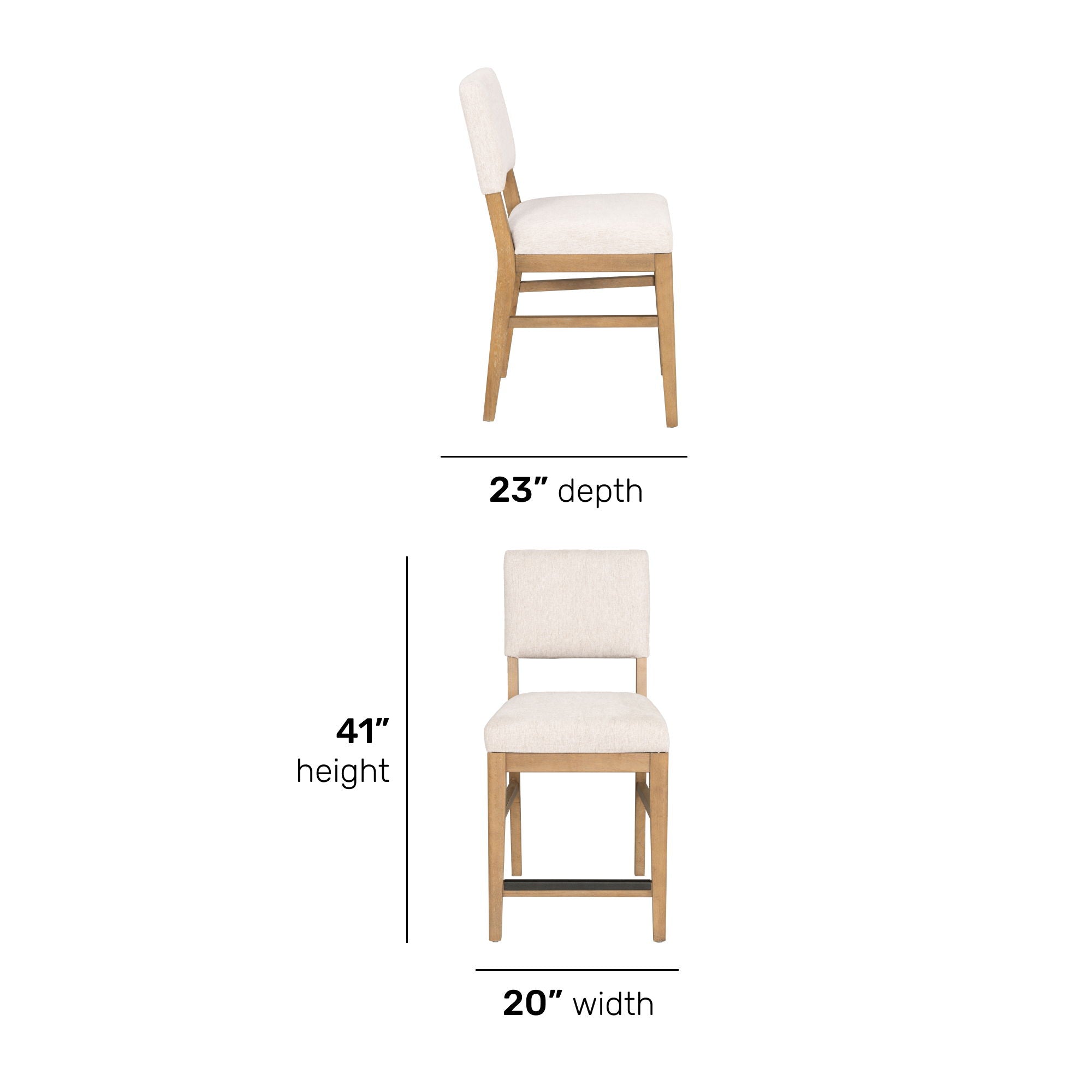 Millwork - Counter Chair (Set of 2) - White / Light Brown