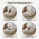 Oversized Chaise Lounge Chair Cozy Cloud Couch With 3 Throw Pillows And Wide Armrest