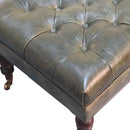 Buffalo - Leather Ottoman With Castor Legs
