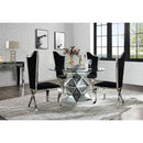 Noralie - 52" Round Dining Table - Mirrored & Faux Diamonds