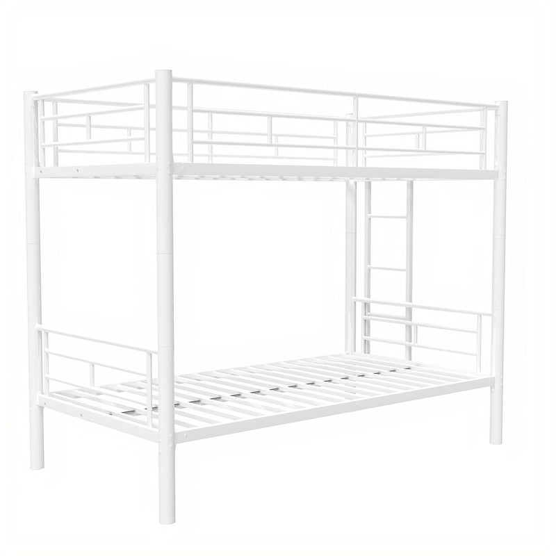 Bunk Bed For Kids, Convertible Frame With Ladders & Guardrail