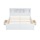 Platform Bed With Multi Storage Headboard, USB And Drawers