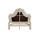 Dresden - Queen Bed - Synthetic Leather & Bone White