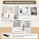 Murphy Bed With Side Cabinet Storage Shelf, Folding Wall Bed With Desk Combo