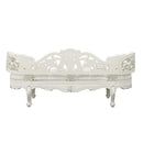 Adara - Bench - Pearl White Synthetic Leather & Antique White